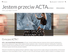 Tablet Screenshot of jestemprzeciwacta.pl